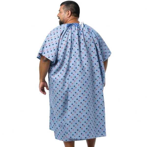 Hospital Gown 5XL Blue Diamond by Careoutfit Premium Cotton Polyester-5