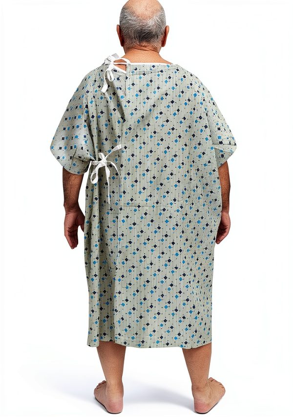 Medical Patient Gown MediGown Unisex Cotton-Poly Blend with IV Snap-2