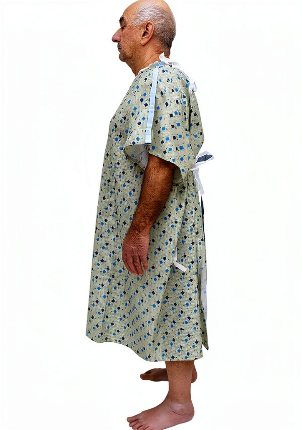 Medical Patient Gown MediGown Unisex Cotton-Poly Blend with IV Snap-3