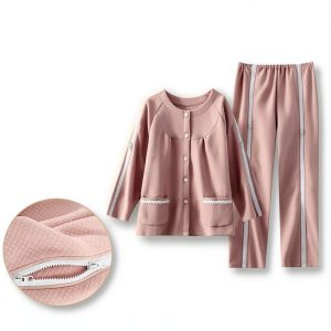 Hospital Gown HealthCare Soft Air Pink Large Patient Bed Gown-0
