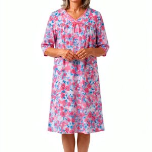 Adaptive Women's Nightgown CareEase Open‑Back Cherry Blossom XL-0