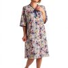 Adaptive Nightgown Comfort Open Back Snap Closure Cherry Blossom XL-3