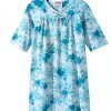 Adaptive Nightgown Comfort Open Back Snap Closure Cherry Blossom XL-1