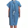 Hospital Gown AMU Solutions 12 Pack Blue Robe with Tie Closure-4