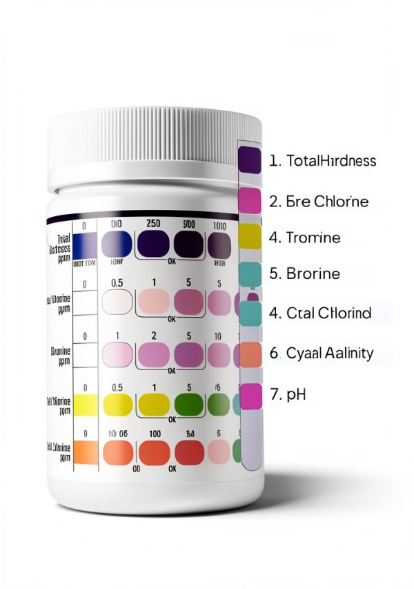 162 Pcs 7-Way Hot Tub Pool Test Strips by LIME POOL - Accurate Water-1