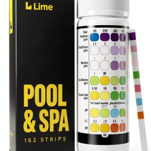 162 Pcs 7-Way Hot Tub Pool Test Strips by LIME POOL - Accurate Water-0