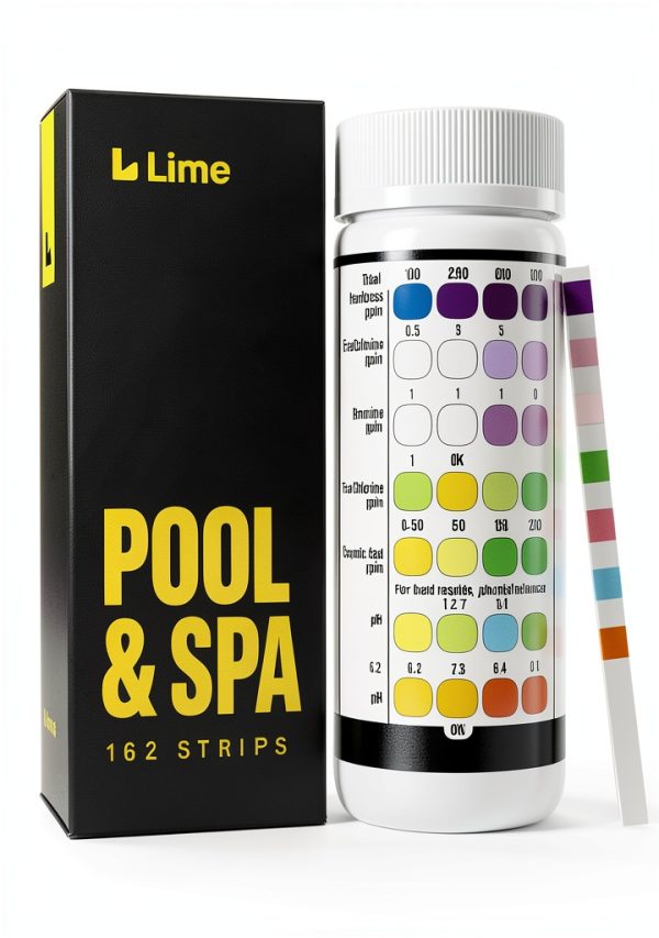 162 Pcs 7-Way Hot Tub Pool Test Strips by LIME POOL - Accurate Water-0