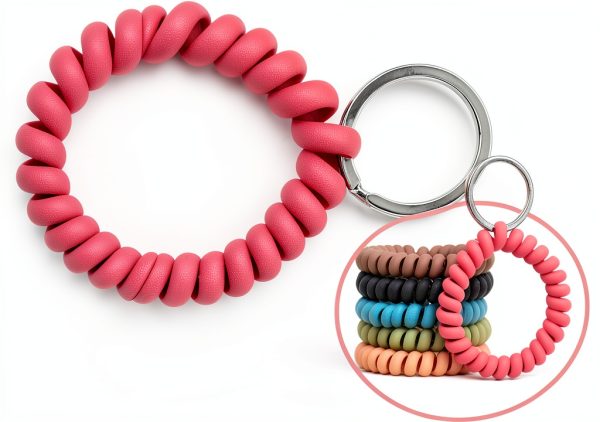 LGEGE 6PCS Stretchable Wristband Keychain for Sauna Gym Pool-2
