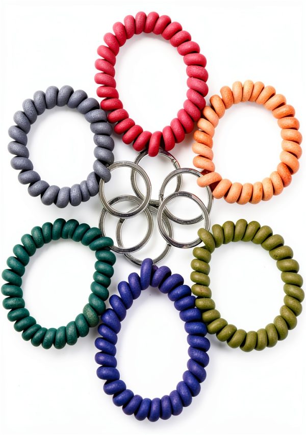 LGEGE 6PCS Stretchable Wristband Keychain for Sauna Gym Pool-1